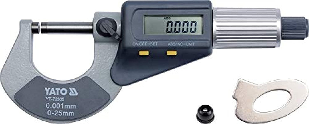 YATO DIGITAL OUTSIDE MICROMETER 0-25MM, 0.01MM, Violett, 0.34kg, Buchenholzgriff