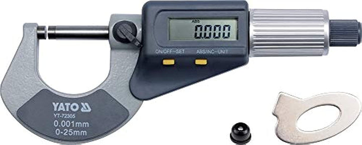 YATO DIGITAL OUTSIDE MICROMETER 0-25MM, 0.01MM, Violett, 0.34kg, Buchenholzgriff
