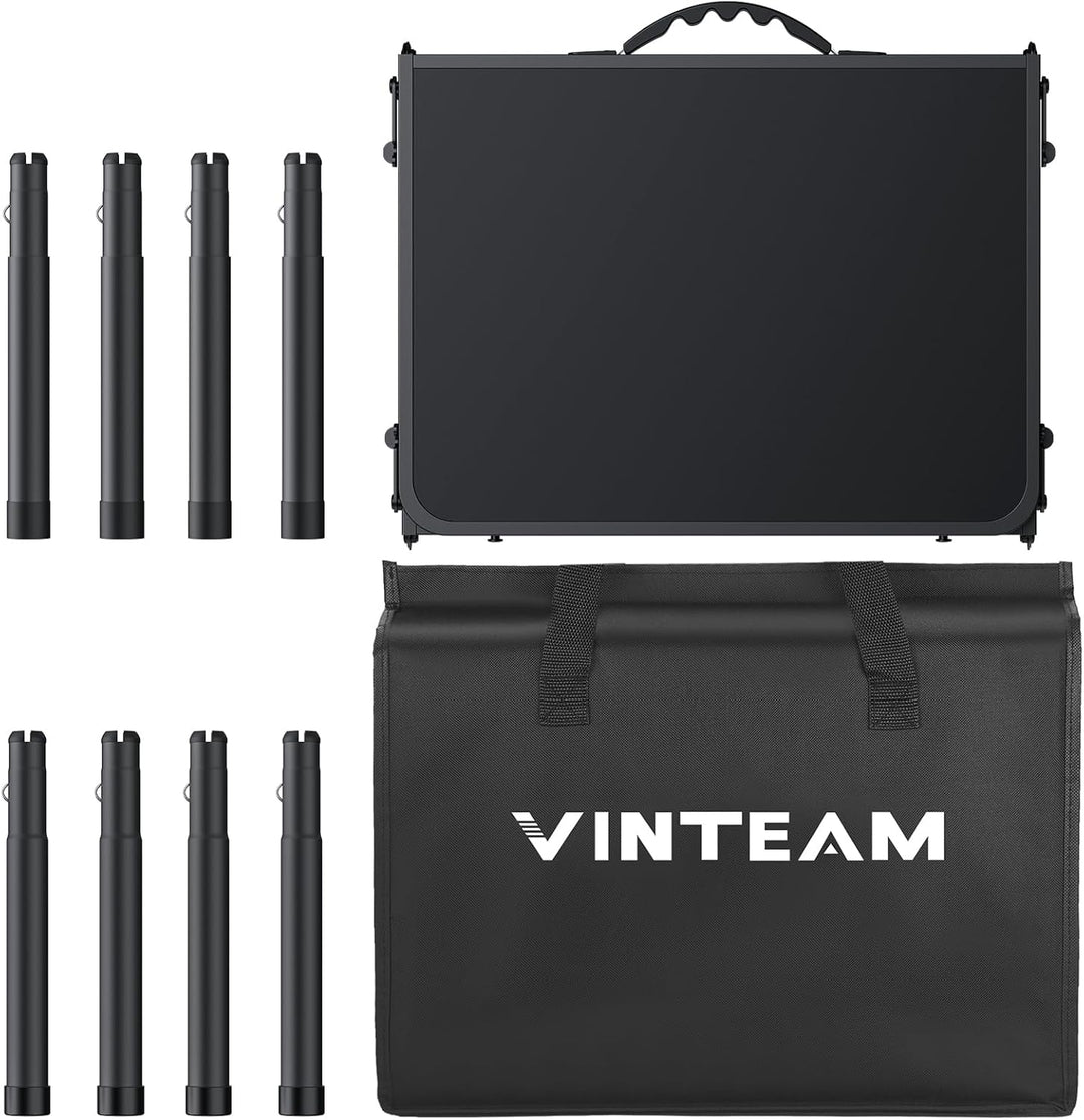 VINTEAM Campingtisch Klappbar 87x40cm – 3 Falten 3-Fach Höhenverstellbar, Aluminium Falttisch Balkon