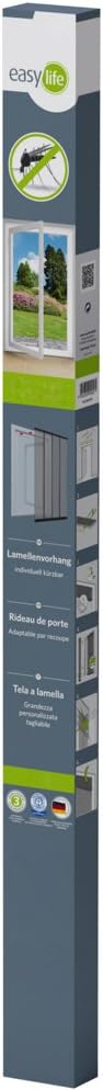 Fliegengitter für Tür, Lamellen, Polyester, 125 x 240 cm, Anthrazit B/H 125 x 240 cm Leiste 2-teilig