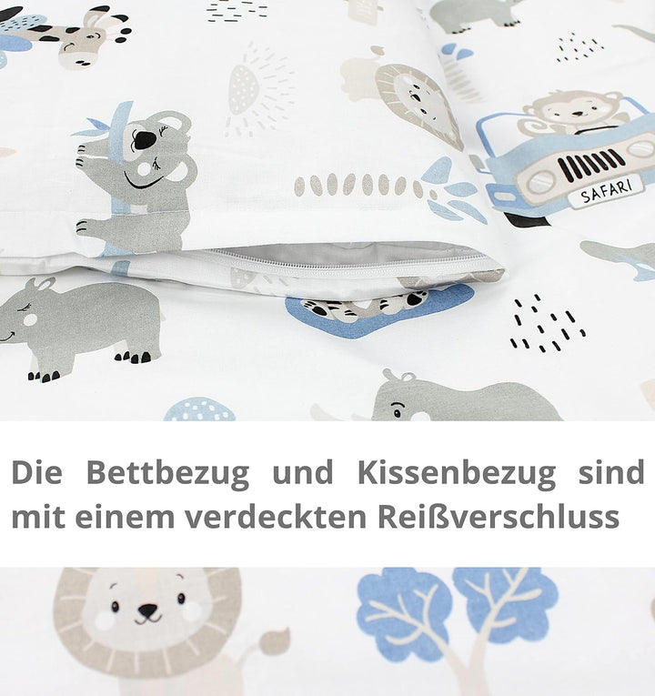 TupTam Wiegenset, Zoo Blau, 80x80 cm 80x80 cm Zoo Blau, 80x80 cm Zoo Blau