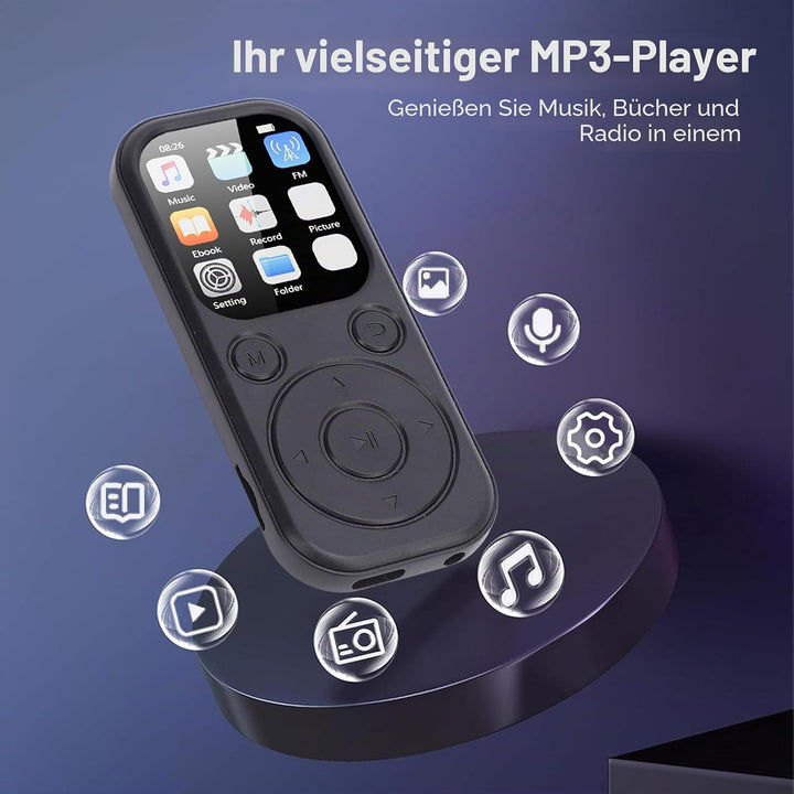 SENECESLI MP3-Player mit Bluetooth 5.4, Tragbarer Musik-Player mit 2,01-Zoll-Bildschirm, Verlustfrei