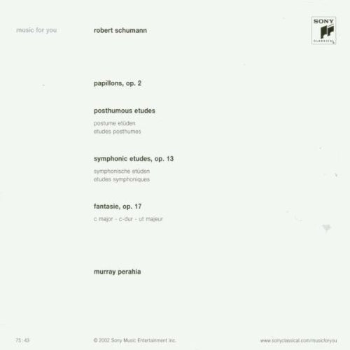 Perahia Plays Schumann, Audio-CD