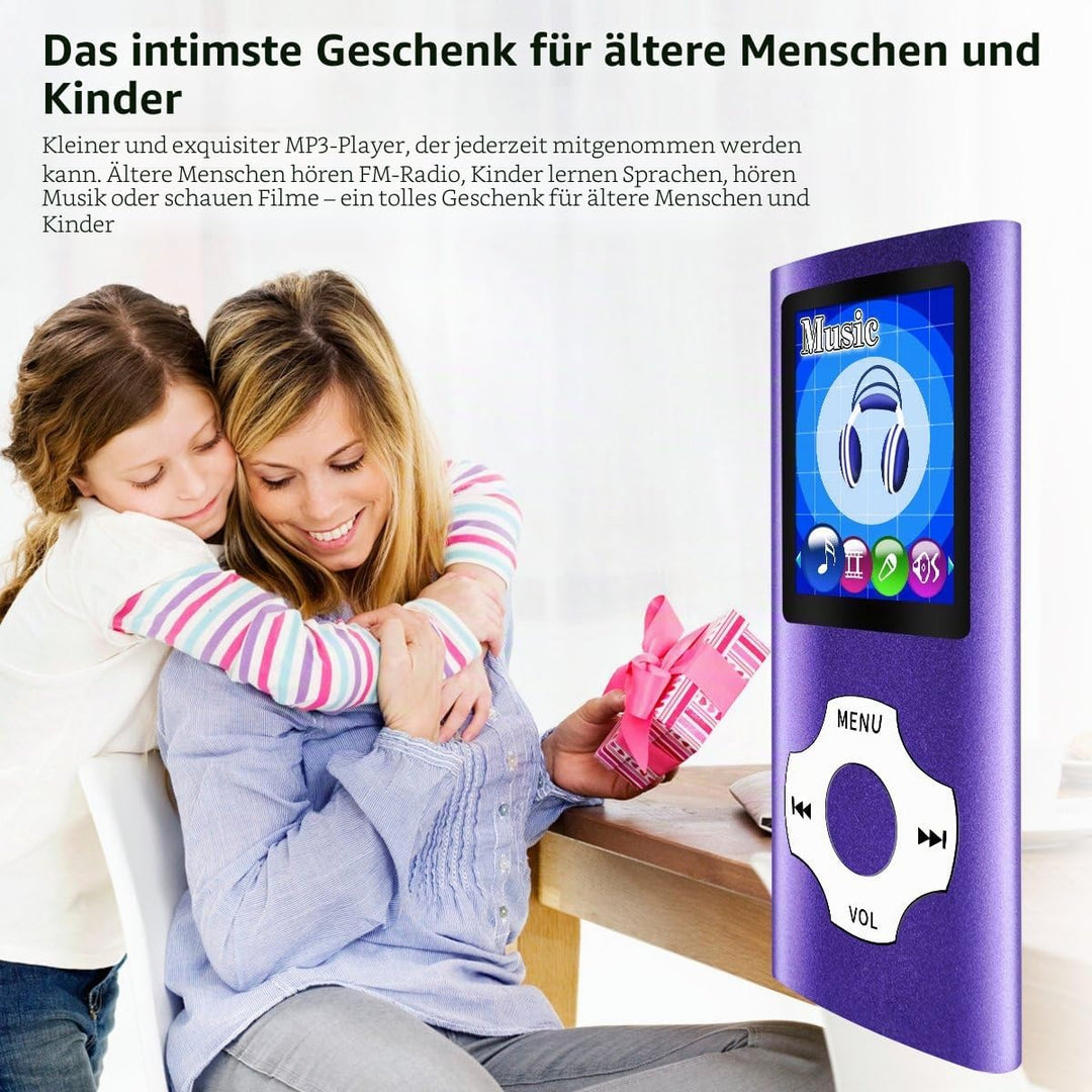 Mymahdi MP3/MP4-Player, lila mit 1,8-Zoll-LCD-Bildschirm und Memory-Karten-Slot, Support für Max 128