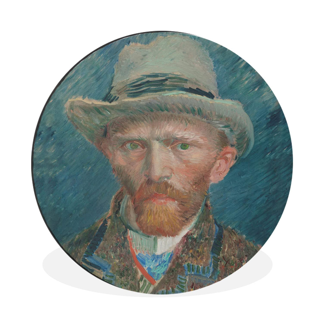 MuchoWow Wandbild Rund Wanddeko Deko Wohnzimmer Bilder 60x60 cm Selbstporträt 1887 - Gemälde von Vin