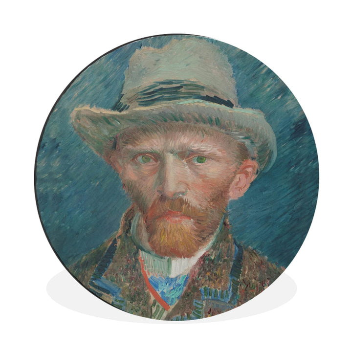 MuchoWow Wandbild Rund Wanddeko Deko Wohnzimmer Bilder 60x60 cm Selbstporträt 1887 - Gemälde von Vin