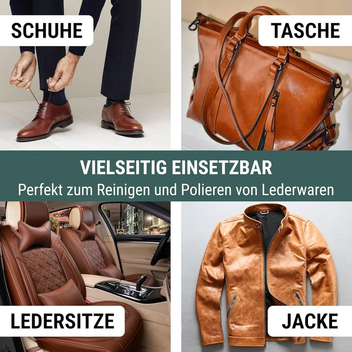 Langlauf Schuhbedarf Schuhputzset II 9tlg I Schuhbürsten Set zum putzen, Made in Germany I Schuhpfle