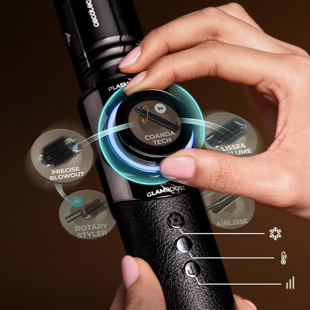 Cecotec Multifunktionaler Luft-Haarstyler mit 14 Zubehörteilen AirGlisse 14in1 Platinum. 110.000 U/m