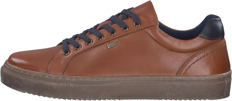 s.Oliver Herren Sneaker flach aus Leder zum Schnüren 41 EU Cognac, 40 EU