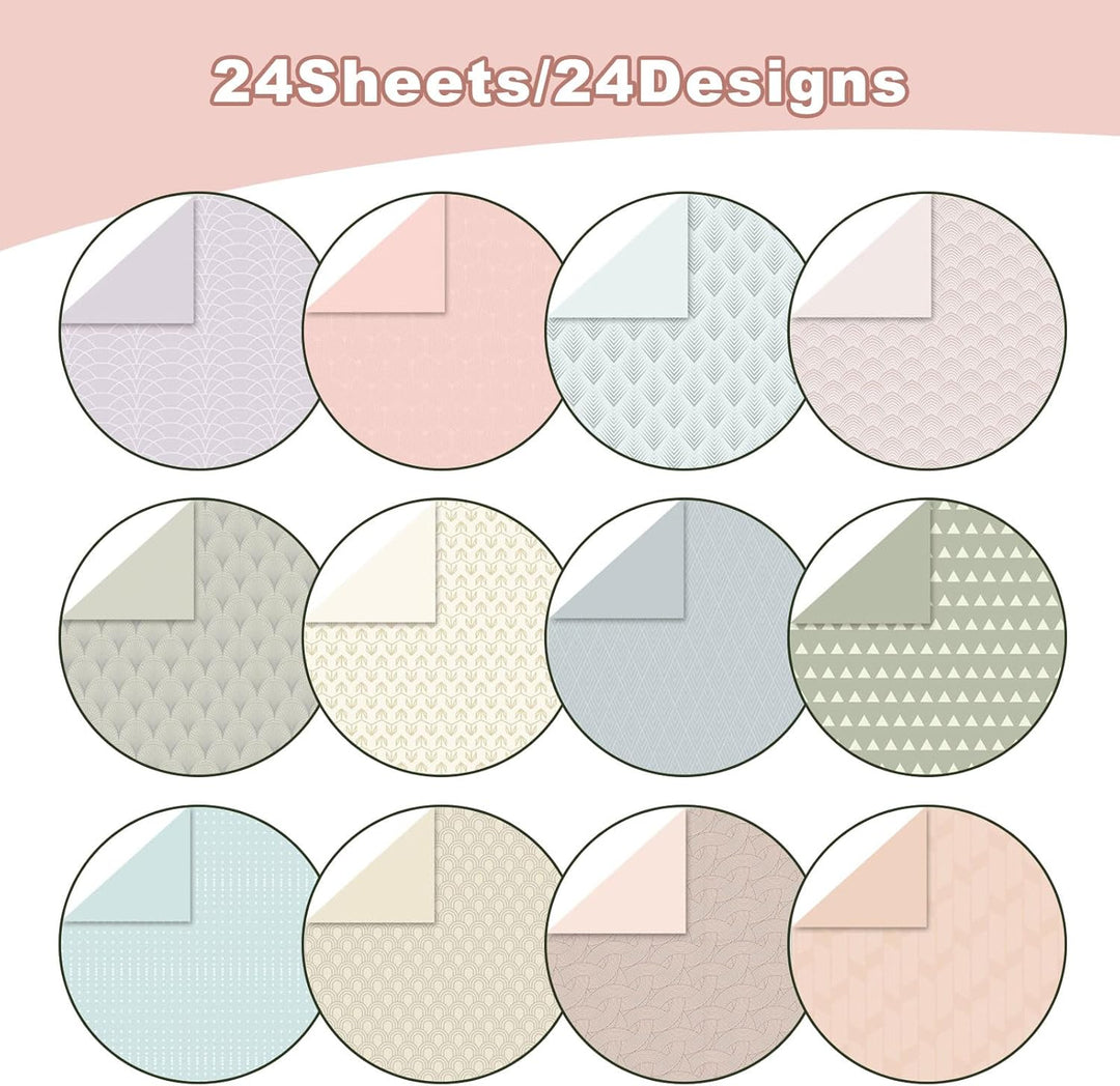 Scrapbook Papier 48 Blatt, 15,2 x 15,2 cm, Doppelseitiges Muster Papier, 6 Zoll Dekorpapier Set, Meh