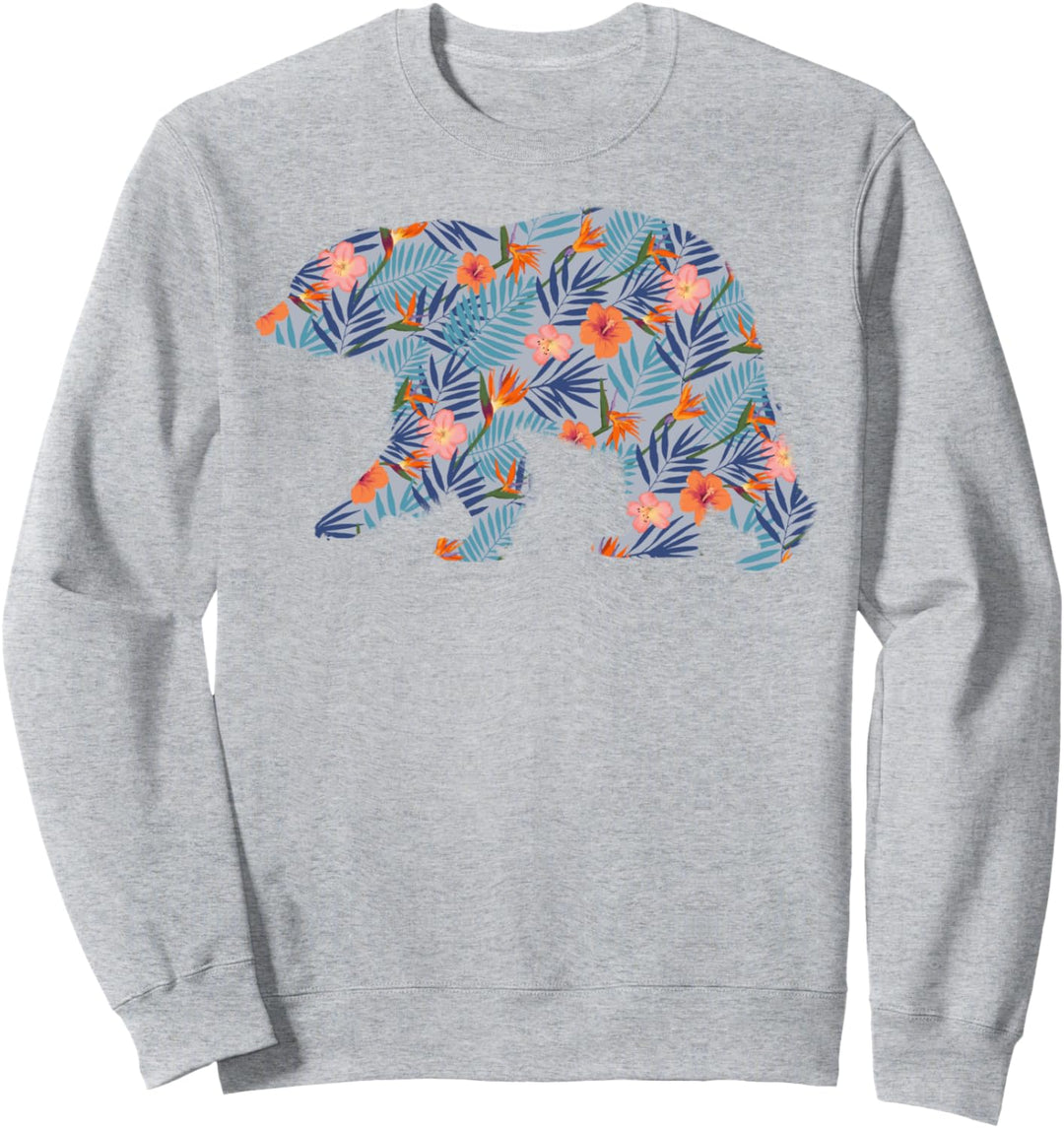 California Bear Tropical Floral Print Sweatshirt
