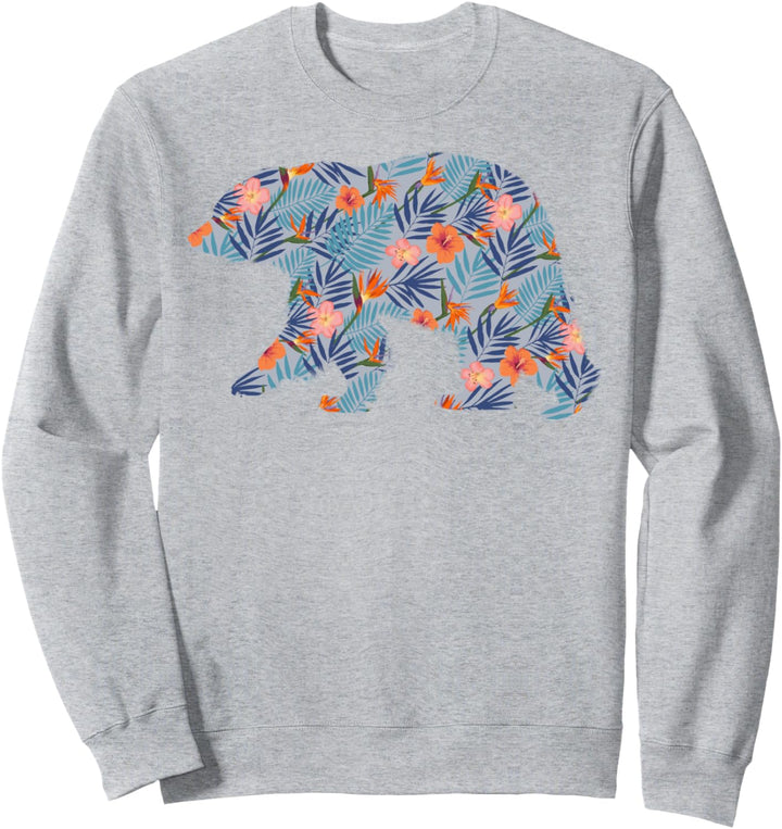 California Bear Tropical Floral Print Sweatshirt