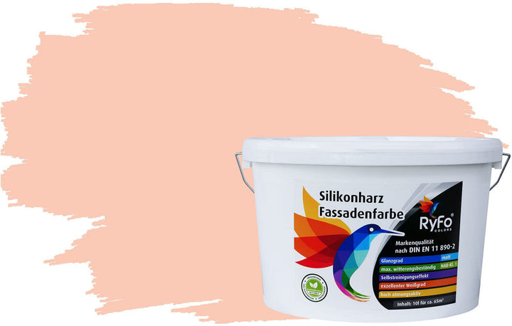 RyFo Colors Silikonharz Fassadenfarbe Lotuseffekt Trend Weisstöne Roséweiss 10l - bunte Fassadenfarb