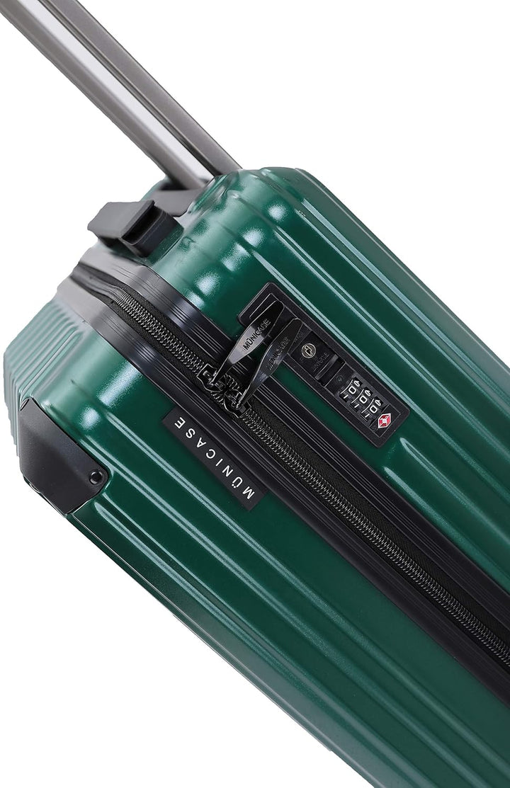 M816 TSA-Schloss, Teleskopgriff, Reisekoffer mit 4 Rollen, Hartschale, Kabinentrolley 55cm, Dunkelgr