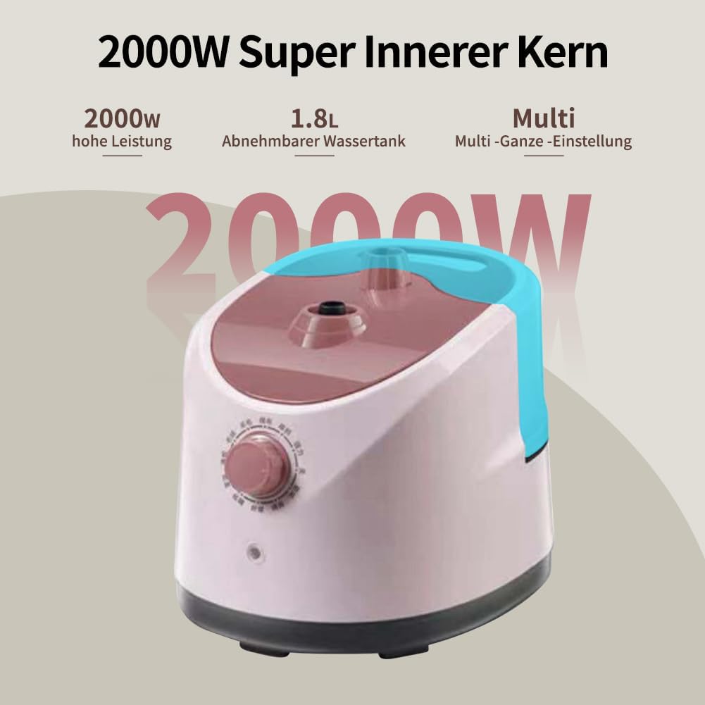 Vertikaler Dampfglätter 2000W, Professional Stand Dampfbügler Garment mit 1.8L Wasserspeichertank Da