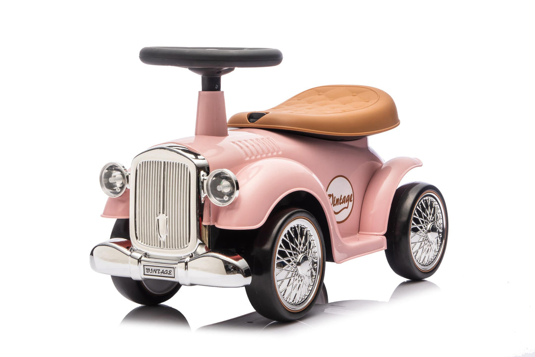 Baroni Toys Vintage Rutschfahrzeug für Kinder von 12 bis 36 Monaten, Retro Rutschauto mit Hupe, Stau