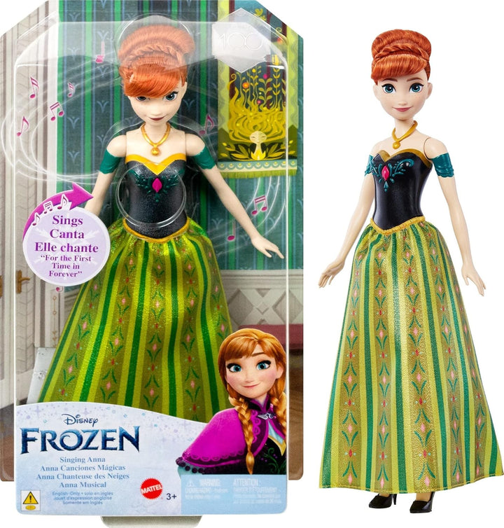 DISNEY Die Eiskönigin Singende Anna-Puppe - 30-sekündiger Song-Ausschnitt, klassisches Schlossoutfit