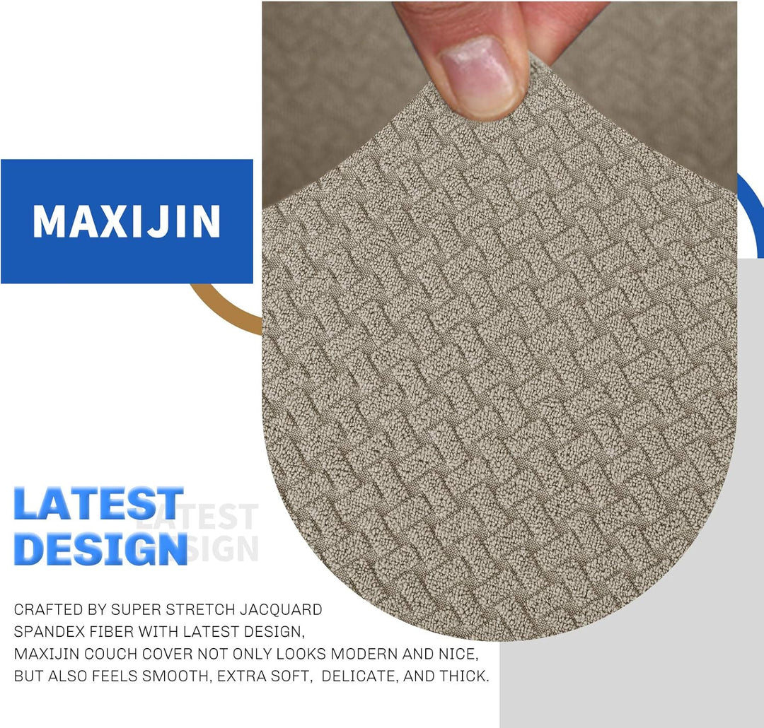 MAXIJIN Creative Jacquard Couchbezüge für 2-Sitzer, Super Stretch rutschfeste Liebessitz Sofabezug f