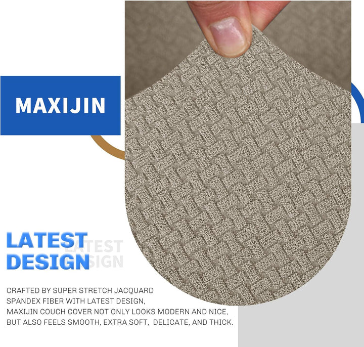 MAXIJIN Creative Jacquard Couchbezüge für 2-Sitzer, Super Stretch rutschfeste Liebessitz Sofabezug f