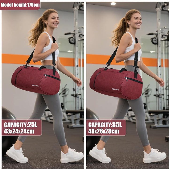 Sporttaschen für Damen und Herren, 25L Reisetasche Duffel Bag Übernachtungstasche mit Schuhfach &amp; Na