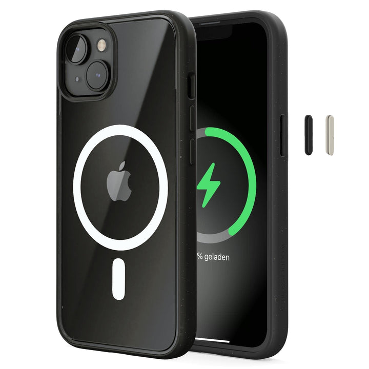Woodcessories - Magnetisches Bio Clear Case transparent kompatibel mit iPhone 14 Hülle durchsichtig