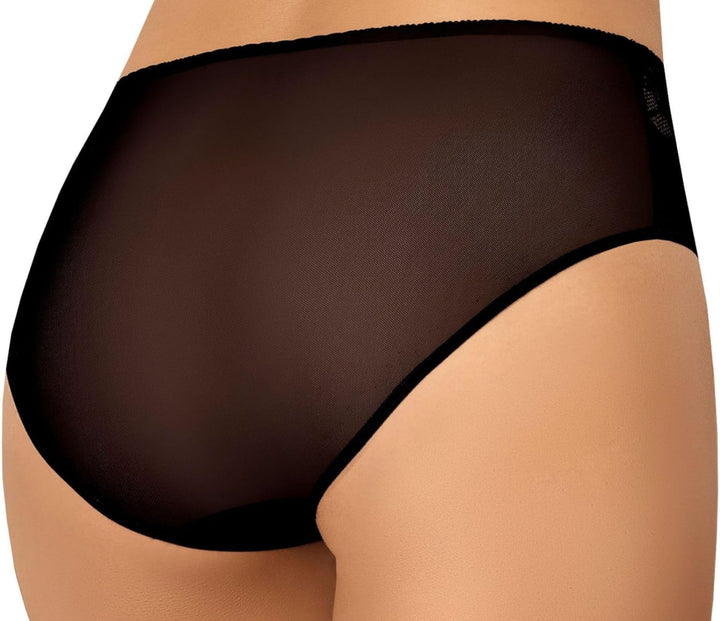 Teyli Damen Slip Taillenslip Hohe Taille Mesh mit Spitze Vida 3er Pack XL Schwarz, XL Schwarz