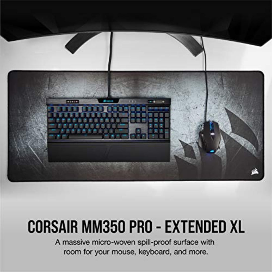Corsair MM350 PRO Spritzwassergeschütztes Premium-Gaming-Mauspad aus Stoff (Fläche 93 × 40 cm, Mikro