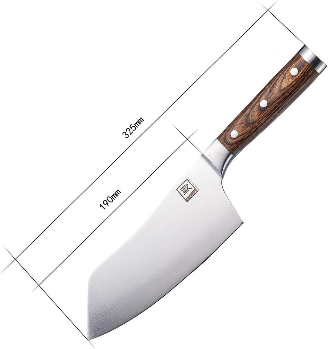 zayiko Hackmesser 19,00 cm Klinge I Scharfes Küchenmesser und Profi Kochmesser aus deutschem Stahl m
