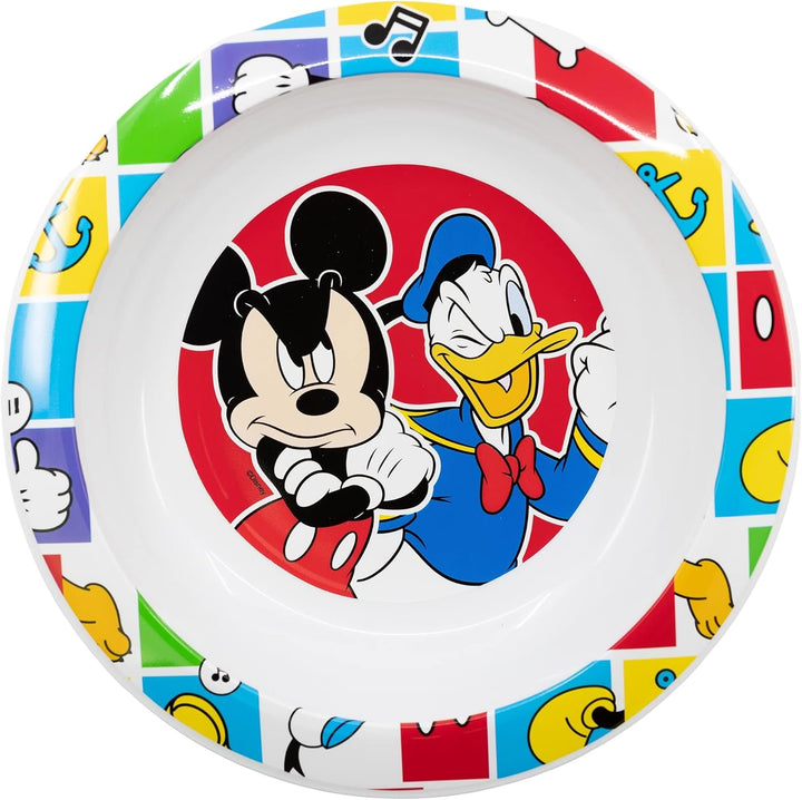 Stor Original Disney Mickey tiefer Teller aus Hartplastik für Kinder, mikrowellengeeignet, waschbar