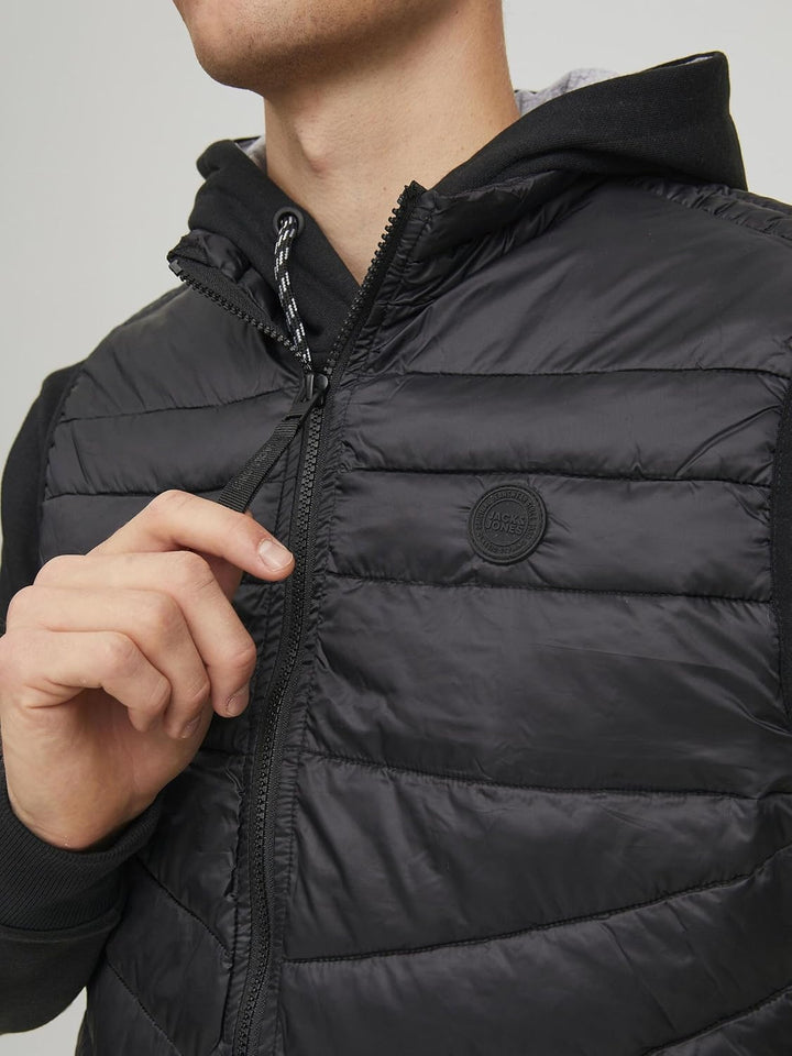 JACK &amp; JONES Herren Jjehero Bodywarmer Collar Noos Quilted Jacket XL Schwarz, XL Schwarz