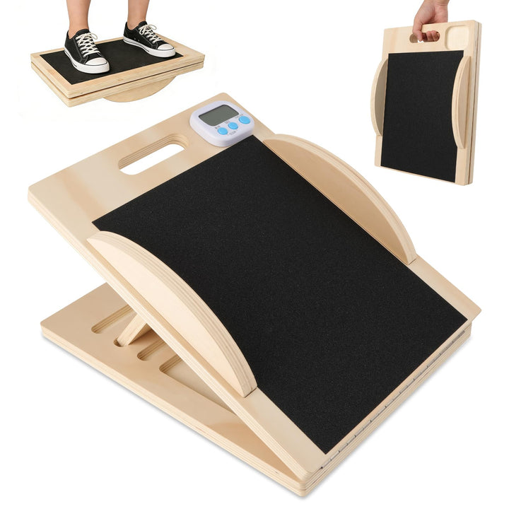 Wadendehner Schrägbrett aus Holz, Holz Gleichgewichtstrainer balance board,Slant Board mit 5 Winkeln