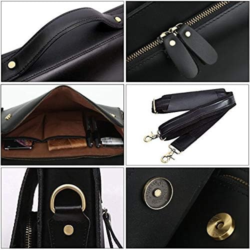 Leathario Aktentasche Herren Leder Laptoptasche 15.6 Zoll Businesstasche Herren Arbeitstasche Umhäng