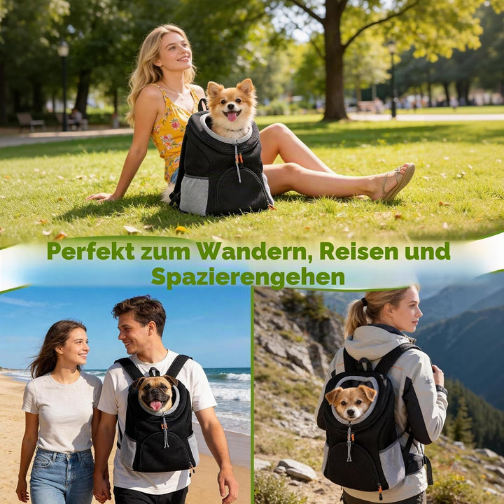 Hundetransportrucksack, Hundevorderrucksack, Haustiertransportrucksack, Fronttragerucksack, belüftet