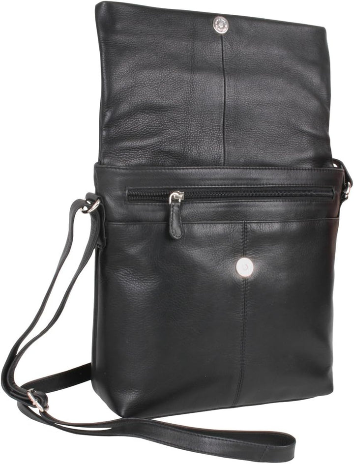 Damentasche LOUANA in Echt-Leder, schwarz, 30x24x6,5cm