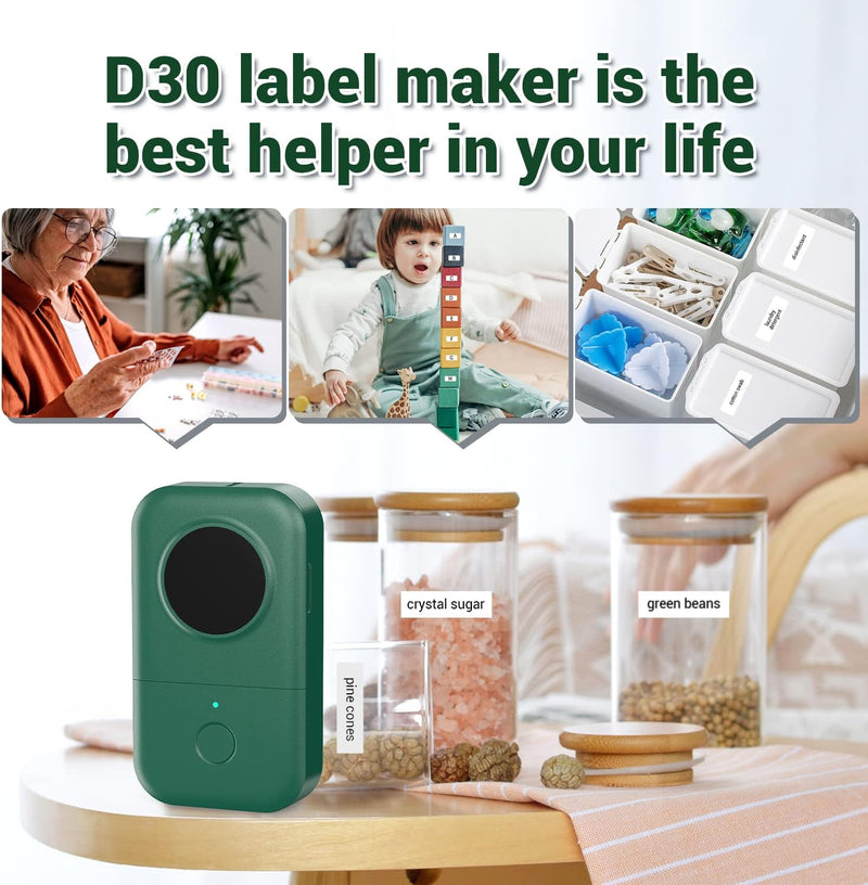 Phomemo D30 Etikettiergerät Mini Beschriftungsgerät Selbstklebend Labelmaker Bluetooth Etikettendruc