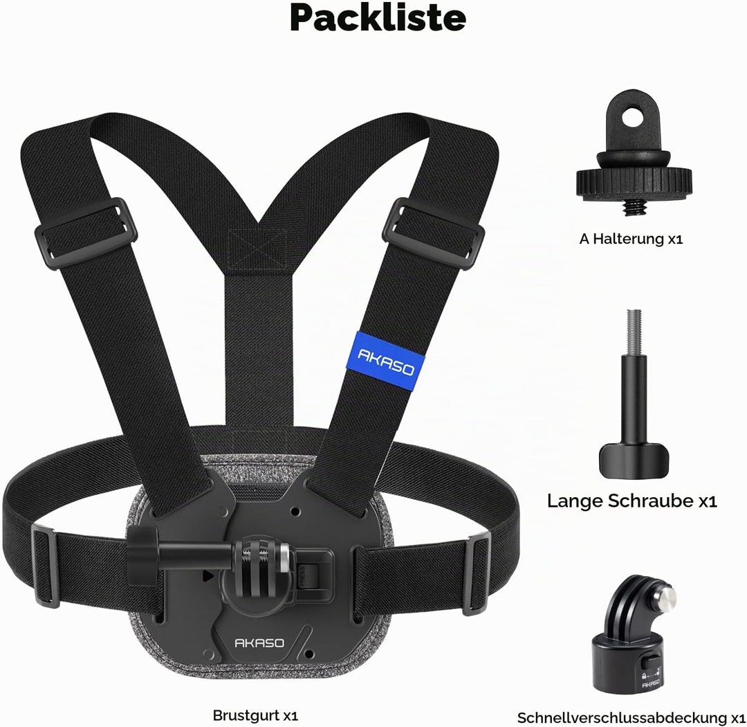 AKASO Schnellverschluss-Brusthalterungsgurt für EK7000/EK7000 Pro/Brave 4/Brave 4 Pro/Brave 7 LE/Bra