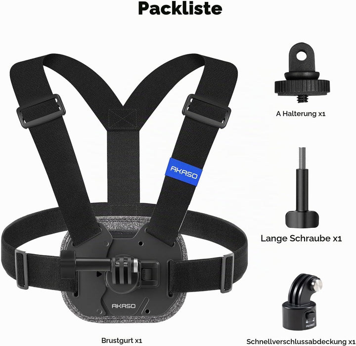 AKASO Schnellverschluss-Brusthalterungsgurt für EK7000/EK7000 Pro/Brave 4/Brave 4 Pro/Brave 7 LE/Bra
