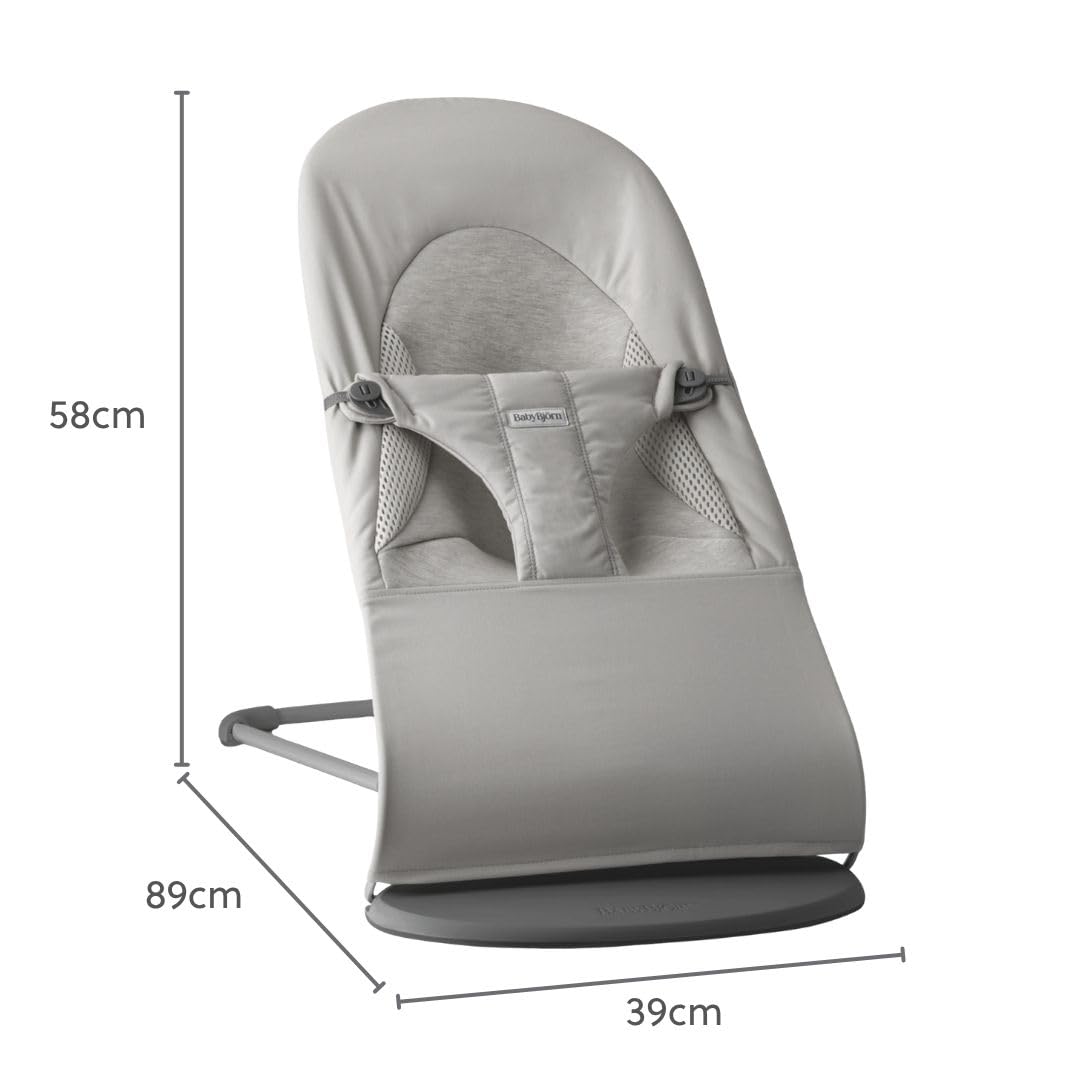 BabyBjörn Babywippe Balance Soft, Gewebt/Jersey, Tri-Fabric, Hellgrau