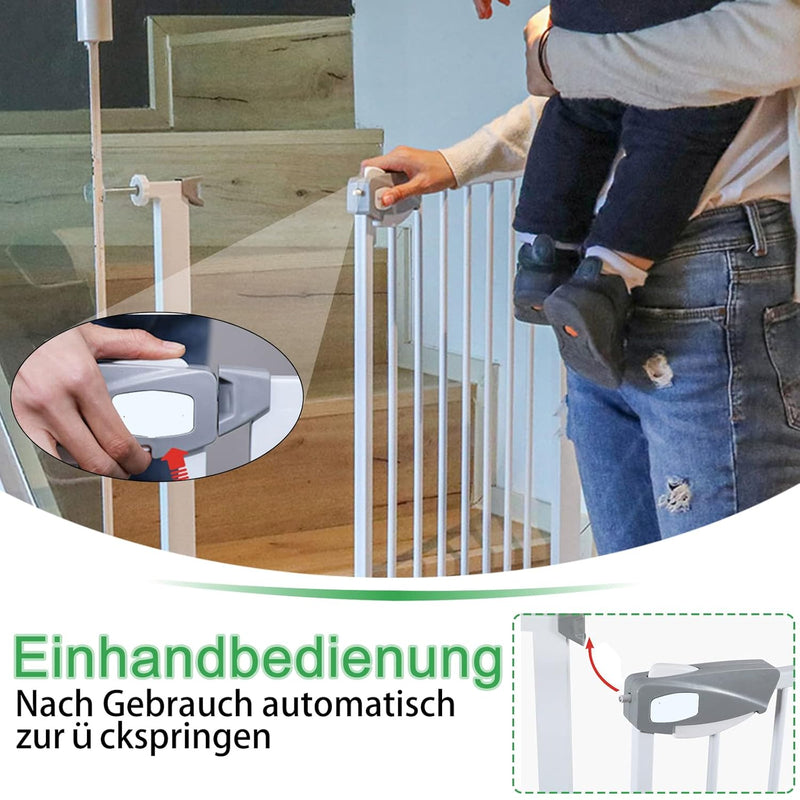 Froadp Türschutzgitter Baby Treppengitter Kindergitter ohne Bohren 85-95cm Türgitter Treppen Beidsei