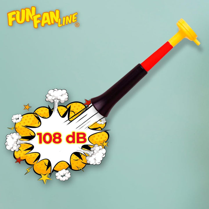 FUN FAN LINE - Pack x3 Plastik Vuvuzela Trompeten. Zubehör für Fussball- und Sportfeste. Geräuschvol