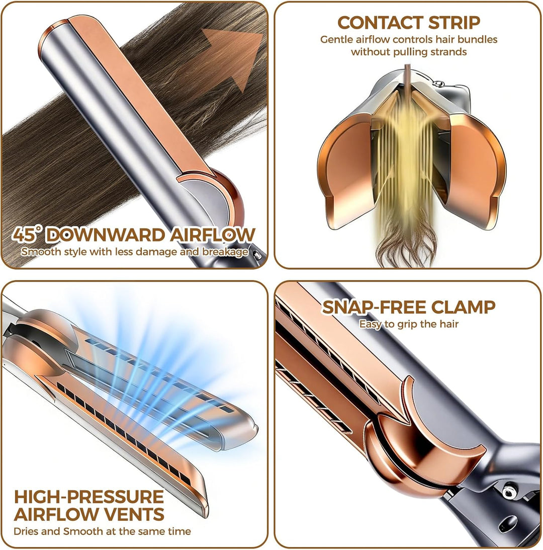 Haarglätter Aufsatz für Airwrap Kompatibel mit HS01/HS05/HS08, Glätteraufsätze mit Airflow Technolog