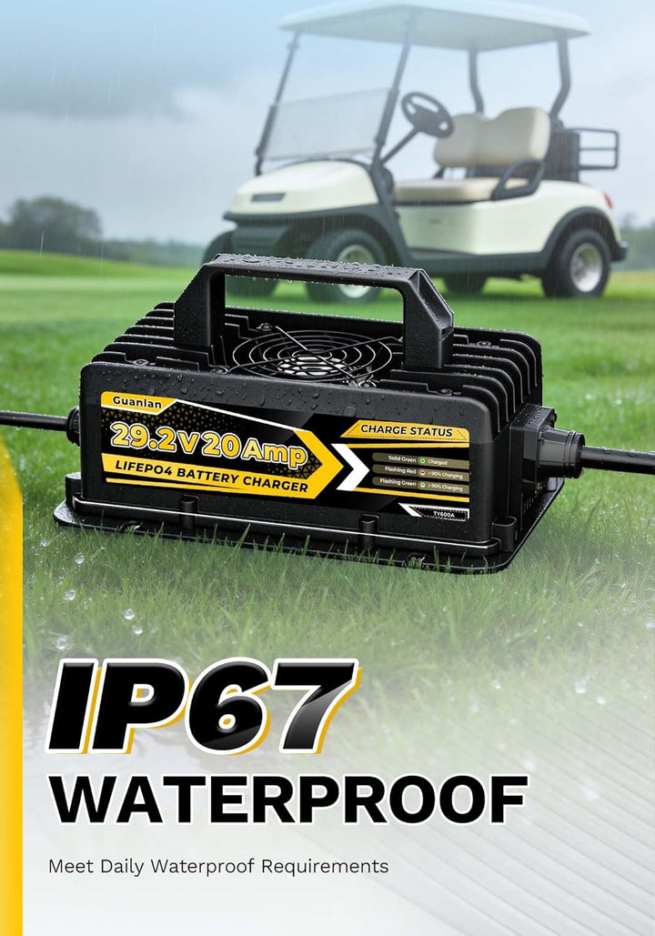 29,2V 20A Lithium Batterie Ladegerät für 24V(25,6V) LiFePO4 Batterie, 24V AC-DC Lithium LiFePO4 Batt