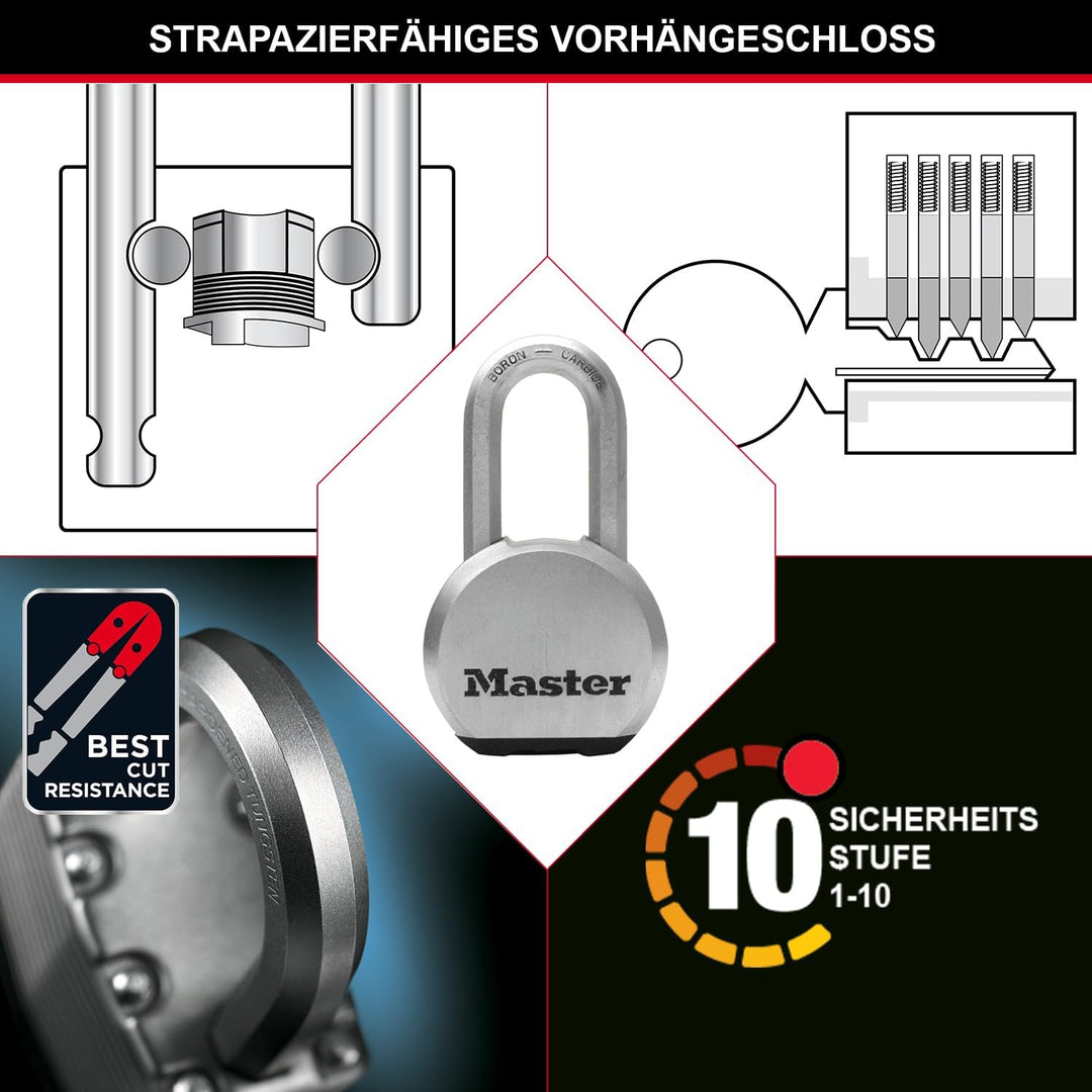 MASTER LOCK M930EURDLH Excell Vorhängeschloss 69mm lamellierter Stahl (Wasserbeständig) Lang Bügel +