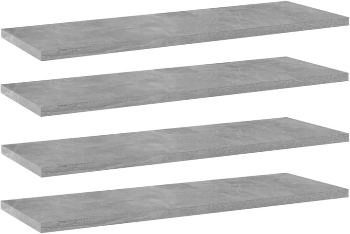 vidaXL Bücherregal-Bretter 4 STK. Betongrau 60x20x1,5 cm Holzwerkstoff 23.6" x 7.9" x 0.6" Betongrau