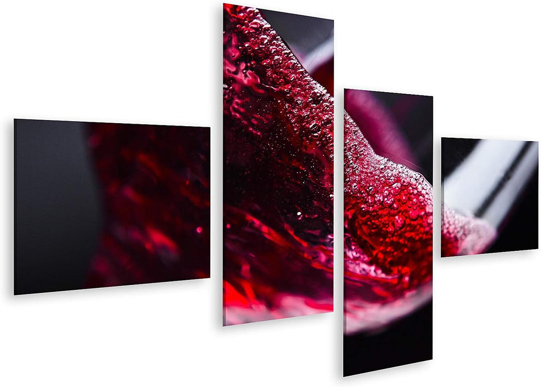islandburner Bild auf Leinwand Rotwein Im Weinglas Auf Schwarzem Hintergrund Für Küche Bilder Wandbi