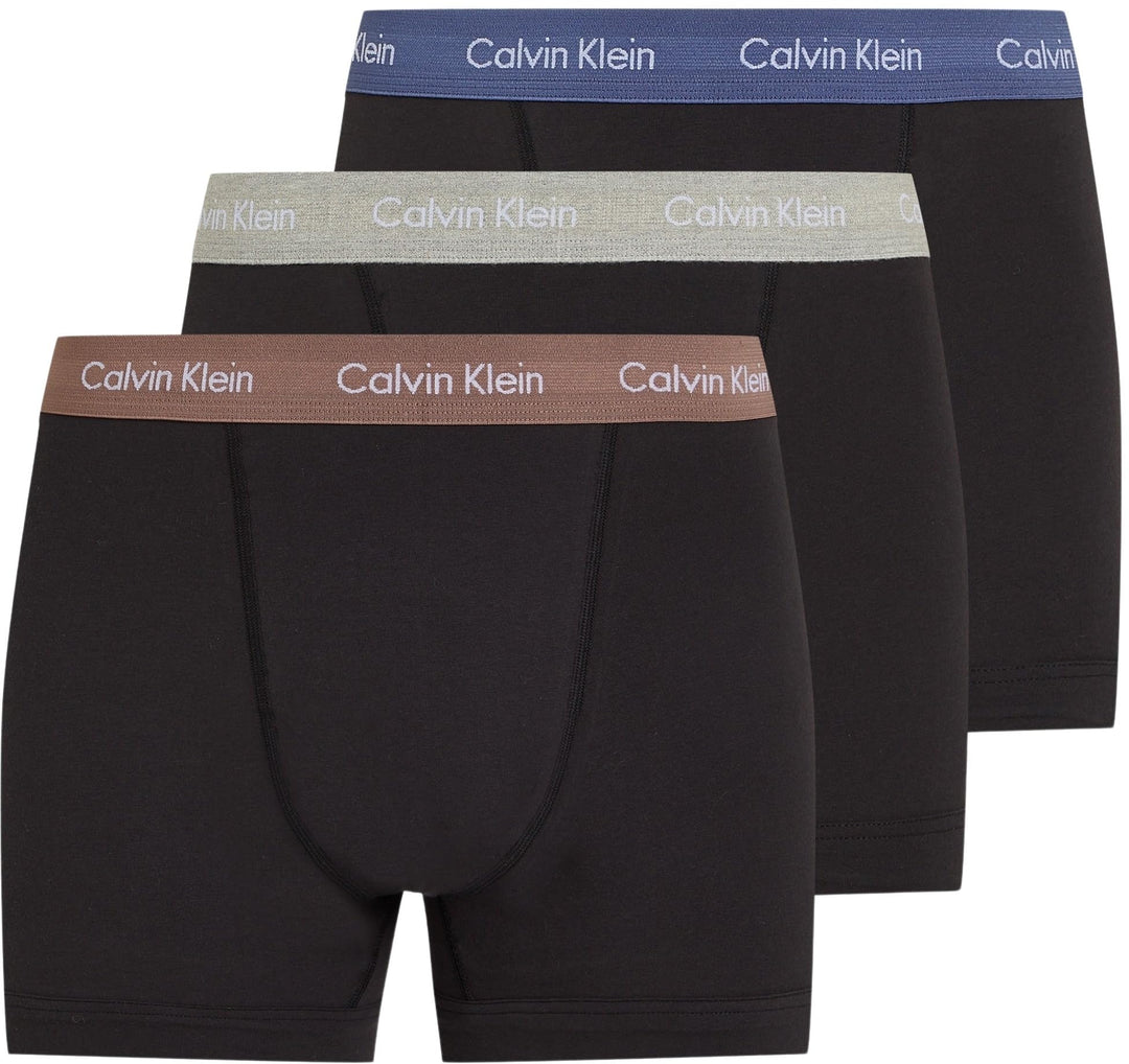 Calvin Klein Herren Trunk (3er Pack) S Black (B- R Iris, Grey Heat, Dusty Tan Wbs), S Black (B- R Ir