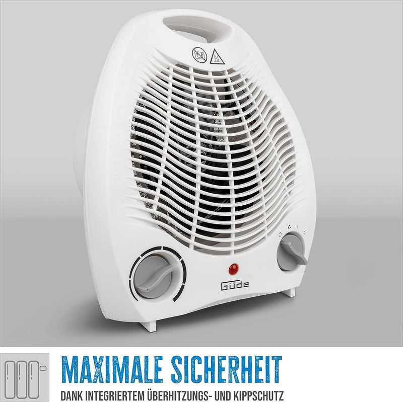 Güde 85175 Heizlüfter GH 2000 (2000 W Heizleistung, 2 Stufen (1000/2000 W), Ventilatorfunktion, Gebl