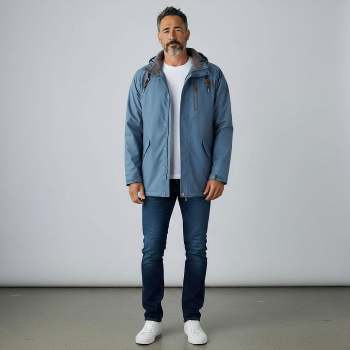 Dry Fashion Herren Regenjacke Bergen - Herrenjacke Regenmantel Männer Jacke Gefüttert Winddicht Wass
