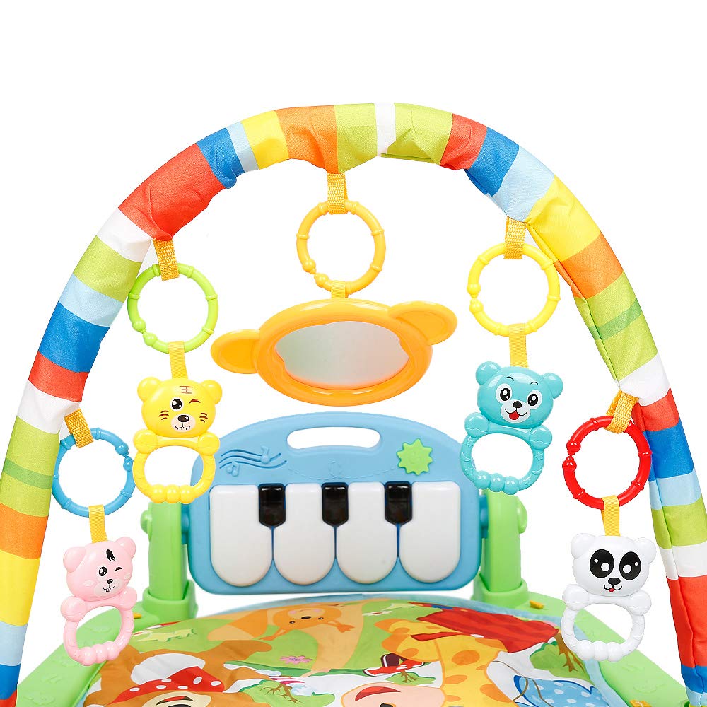 Baby-Spielmatte mit Musik und Lichtern, Kick-and-Play-Klavier, Fitnessmatte mit abnehmbarem Klaviers