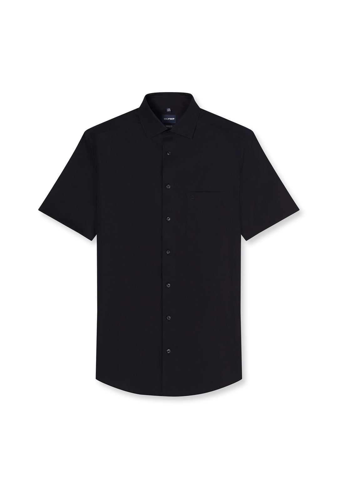 OLYMP Herren Businesshemd Langarm Luxor,Einfarbig,modern fit,New Kent 37 Schwarz 68, 37 Schwarz 68